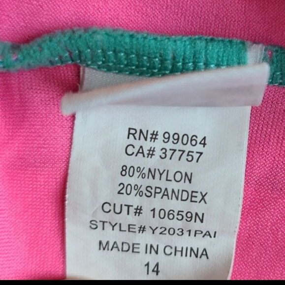 Billabong 2 Piece Swimsuit wit tasseled Halter nylon Pink Blue Chevron Bikini. - Picture 8 of 8